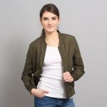 Urban Classics Ladies light bomber jacket tm.olivová – Zboží Mobilmania