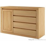 Drewmax Dřevěná buková komoda prádelník z masivního dřeva buk KD408 Pacyg – Zboží Dáma