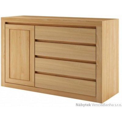 Drewmax Dřevěná buková komoda prádelník z masivního dřeva buk KD408 Pacyg – Zboží Dáma