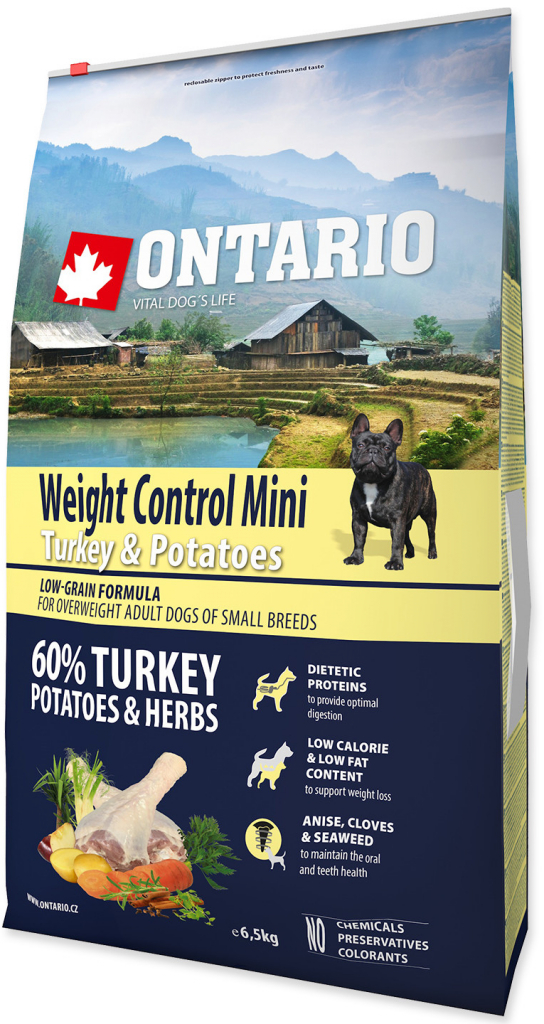 Ontario Mini Weight Control Turkey & Potatoes 2 x 6,5 kg