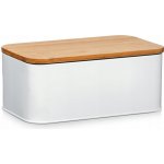 Chlebník s prkénkem Zeller bílý kovový – Zbozi.Blesk.cz