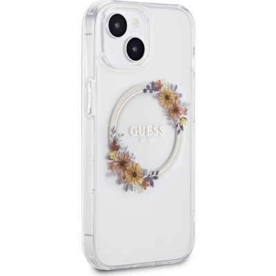 Guess PC/TPU Flowers Ring Glossy Logo MagSafe Apple iPhone 13 Pro čiré