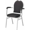 Jídelní židle AJ Produkty Seattle s područkami černá / hliníkově šedá