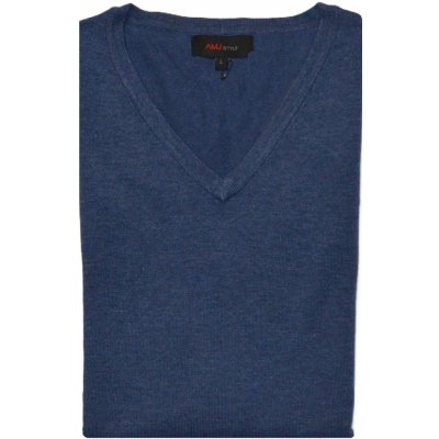 AMJ pánská pletená vesta modrý melír – Zboží Dáma