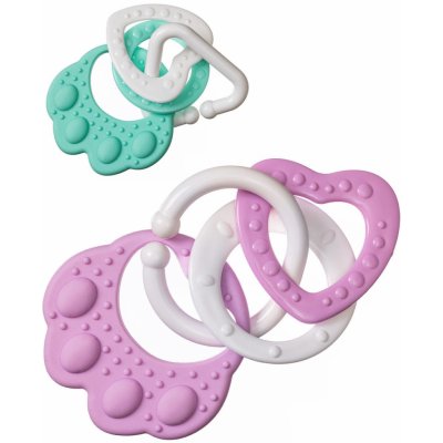 Profibaby kousátko medvědí tlapka s přívěsky silikon růžová – Zbozi.Blesk.cz