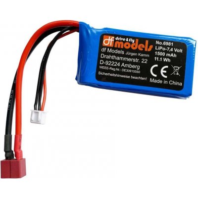 DF models 6981 Akumulátor LiPo 2S T-Plug 7.4 V 1500 mAh – Sleviste.cz