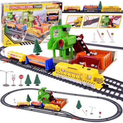 Majlo Toys Dětská vláčkodráha na baterie s kamenolomem Construction Train 320 cm – Zboží Mobilmania