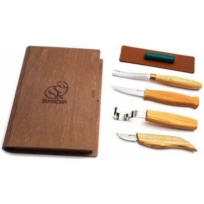 BeaverCraft řezbářská sada Spoon and Kuksa Carving Professional Set in Book Case – HobbyKompas.cz