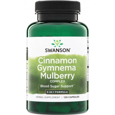Swanson Cinnamon Gymnema Mulberry Complex komplex moruše skořice gymnema 120 kapslí – Hledejceny.cz