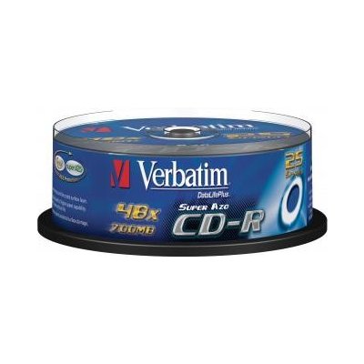 Verbatim CD-R, 43352, DataLife PLUS, 25-pack, 700MB, Super Azo, 52x, 80min., 12c