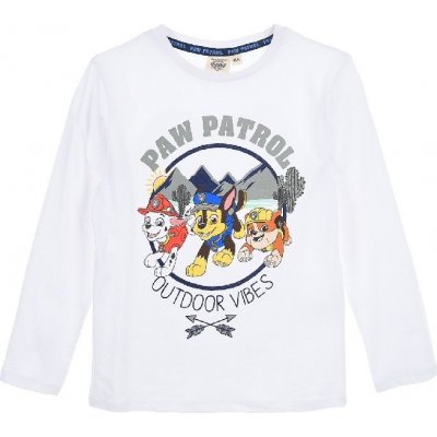 Paw Patrol tričko s dlouhým rukávem paw patrol outdoor vibes bílé