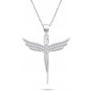 Náhrdelník Brilio Silver Půvabný stříbrný náhrdelník andělíček se zirkony NCL132W