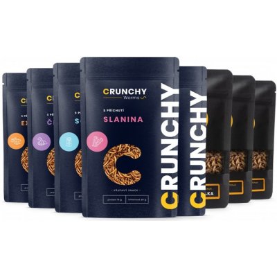 Crunchy Ochutnávkový set červíků a cvrčků 8 x 20 g – Zboží Dáma