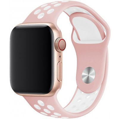AW Sportovní řemínek na Apple Watch - Růžovo-bílý Šířka uchycení řemínku: 38/40/41mm, Délka řemínku: Dámský - S/M (12 - 18cm) Růžovo-bílý IR-AWSPRT50 – Zboží Mobilmania