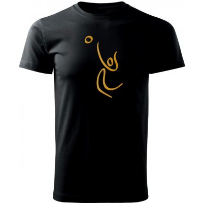 Volejbal zlatá Klasické pánské triko černá – Zboží Mobilmania
