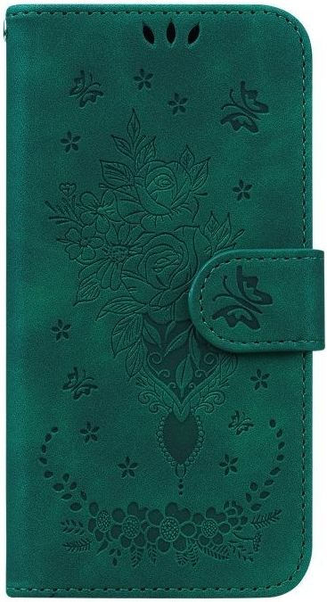 Pouzdro Embossing Pattern Kytice Infinix Hot 20i zelené