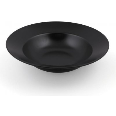 Hermia Černý hluboký talíř z kameniny 26 cm