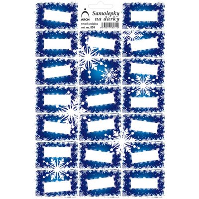 Arch Vánoční samolepky na dárky modré vločky 20 etiket 1 arch – Zboží Dáma