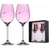 Sklenice Diamante sklenice na bílé víno Silhouette City Pink s krystaly Swarovski 2 x 360 ml