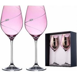 Diamante sklenice na bílé víno Silhouette City Pink s krystaly Swarovski 2 x 360 ml