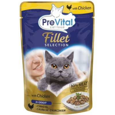 PreVital Premium Naturel kočky drůbež v omáčce 85 g