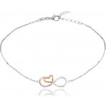 Minet Rose gold stříbrný řetízek na kotník forever love JMAN0391RB27 – Zboží Dáma Minet Rose gold stříbrný řetízek na kotník forever love JMAN0391RB27 – Zboží Dáma