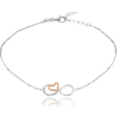Minet Rose gold stříbrný řetízek na kotník forever love JMAN0391RB27 – Zboží Dáma Minet Rose gold stříbrný řetízek na kotník forever love JMAN0391RB27 – Zboží Dáma