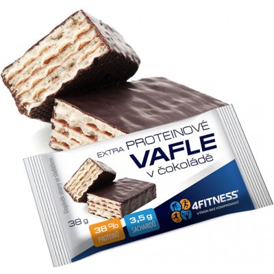 4Fitness Proteinová vafle v čokoládové polevě 38 % proteinu 38 g – Zboží Dáma