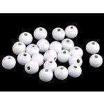 Dřevěný korálek lakovaný - 10mm/10g - různé barvy Dřevěné korálky lakované: 01 Bílá – Sleviste.cz