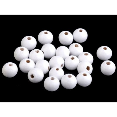 Dřevěný korálek lakovaný - 10mm/10g - různé barvy Dřevěné korálky lakované: 01 Bílá – Sleviste.cz
