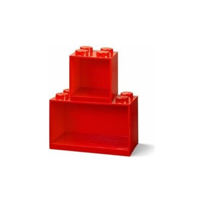 LEGO Brick závěsné police, set 2 ks, více variant - Barva: červená – Hledejceny.cz