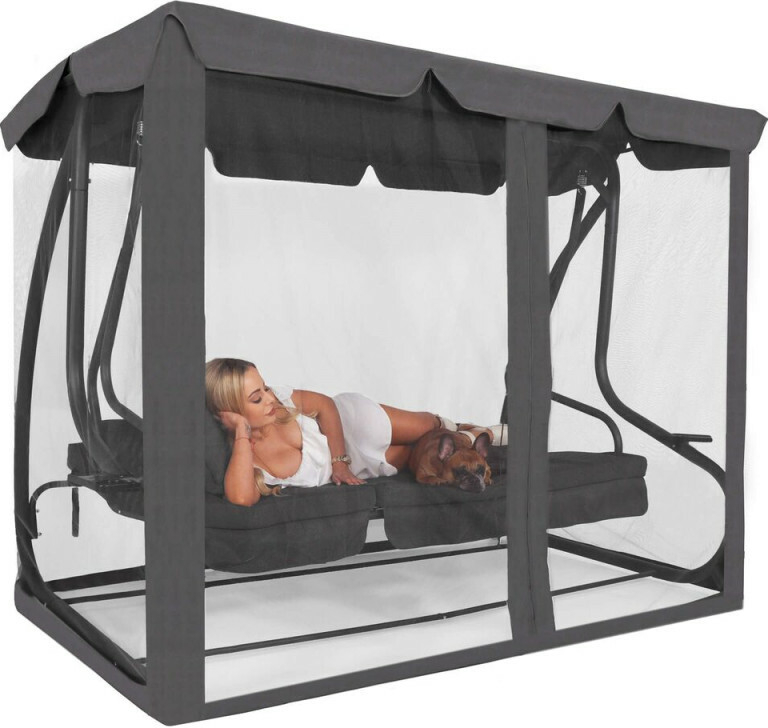 SPRINGOS GS0026M Moskytiéra pro zahradní houpačky 165x680 cm šedá