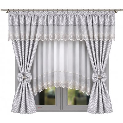 LiS Sada záclon se závěsem BT143 šedá, 400x155 cm – Hledejceny.cz