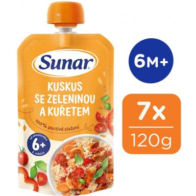 Sunar Příkrm kuskus se zeleninou a kuřetem 120 g – Sleviste.cz
