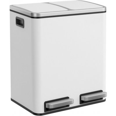 Songmics Koš na tříděný odpad 2 x 15 l bílý – Hledejceny.cz