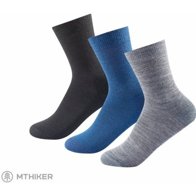Devold DAILY MEDIUM set ponožek 3 páry šedá modrá černá