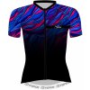 Cyklistický dres Force LIFE krátký rukáv črn-modro-růžový dámský