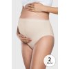 Těhotenské kalhotky Italian Fashion 2PACK těhotenské kalhotky Mama maxi pudrová