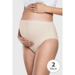 Italian Fashion 2PACK těhotenské kalhotky Mama maxi pudrová – Zboží Dáma