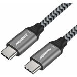 Premiumcord ku31cr05 USB-C USB 3.2 GEN 2, 3A, 60W, 20Gbit/s, bavlněný oplet, 0,5m – Sleviste.cz