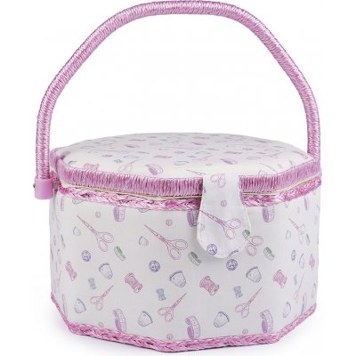 Kazeta / košík na šití čalouněný Varianta: krémová nejsvět., Balení: 1 ks – Sleviste.cz