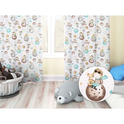 Biante Dětský bavlněný závěs Sandra SA-561 Malý princ na bílém 150x250 cm – Zboží Dáma