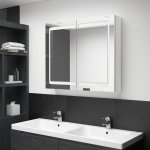 VidaXL LED koupelnová skříňka se zrcadlem zářivě bílá 80 x 12 x 68 cm – Zboží Mobilmania
