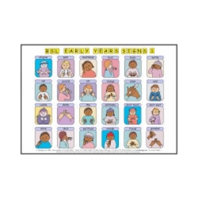 Let's Sign BSL Early Years & Baby Signs: Poster/Mats A3 Set of 2 British Sign Language
