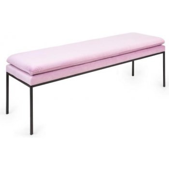 Besoa Eloise, čalouněná lavice, pěnová výplň, polyesterový potah, samet, ocel, růžová (BES4-Eloise C1)