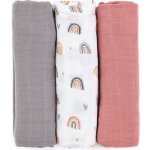 PETITE&MARS bambusová mušelínová Moussy Rose Rainbows 68 x 68 cm 3 ks – Hledejceny.cz