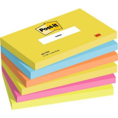 3M POSTIT Samolepicí blok poznámkových lístků, 76 × 127 mm, 6 × 100 listů, 3M POST-IT „Energetic“, různé barvy 7100172314 – Hledejceny.cz
