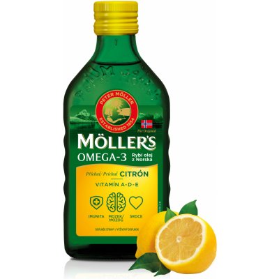 Möller's Omega 3 olej citronová příchuť 250 ml