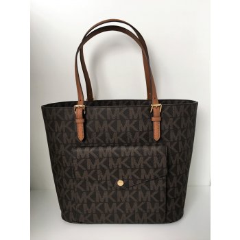 Michael Kors Jet set Large Snap Pocket Tote bag brown