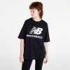 Dámská Trička New Balance Essentials Stacked Logo Tee Černé